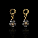 Mini Ophelia Earrings - 18ct Solid Gold, Black Silver & Diamonds