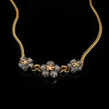 Mini Ophelia Necklace -18ct Solid Gold, Black Silver & Diamonds