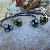 Alma Cuff/Bangle - Peridot - Black Silver