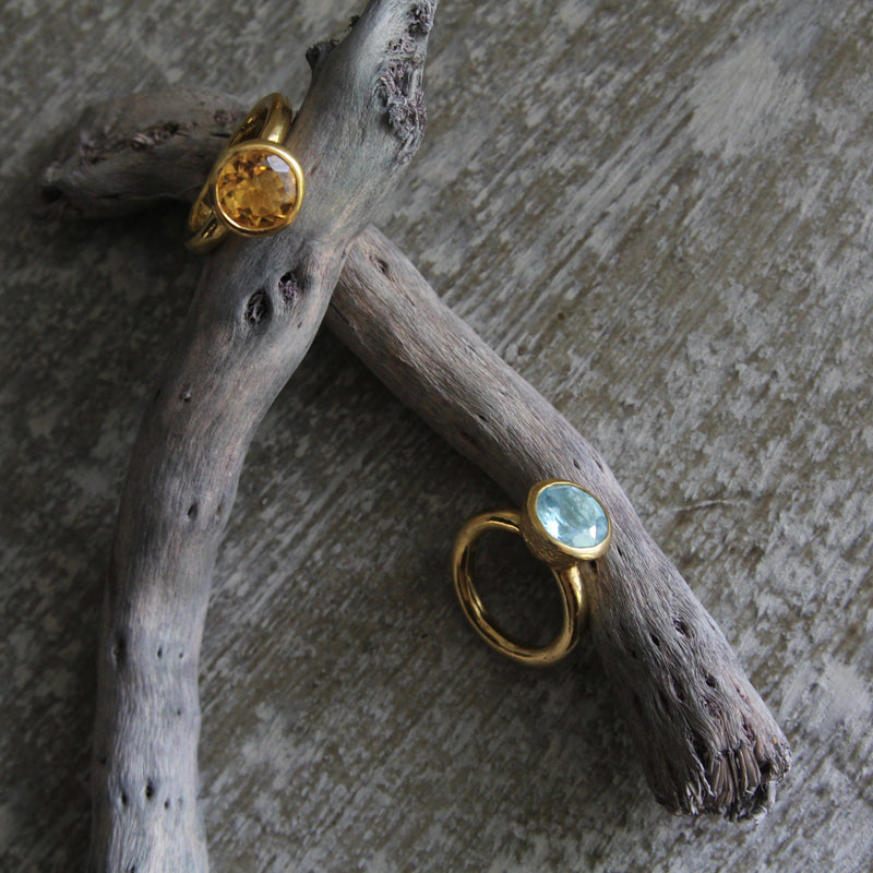 Behrianna Cocktail Ring - Blue Topaz  - Gold