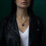 Valentina - Florentine Heart Locket - Black & Gold