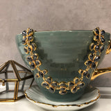 Calista Charm Necklace - Black & Gold