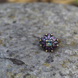 Bella Sun Of Lotus Ring - 18ct Solid Gold & Black Silver - Pink Sapphires & Aquamarines