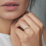 Olivia Ring - Diamonds & Sapphire - Solid Gold
