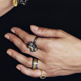Ophelia Gumnut Flower Ring - Black Gold
