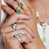 Behrianna Cocktail Ring - 10mm Chrysoprase - Silver