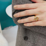 Phoebe Ring - Morganite & Diamonds -  Solid Gold - Simonetta's Jewels Reimagined