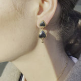 Small Reverie Heart Earring Drops - Silver & Gold Vermeil
