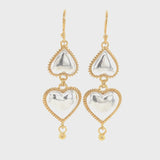 Reverie Heart Earring Drops - Silver & Gold Vermeil