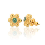 Grace Stud Earrings - Emerald - Gold