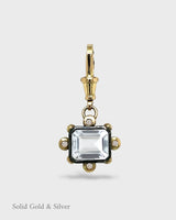 Octavie Pendant - 18ct Solid Gold & Black Silver - White Topaz & Diamonds- Simonetta's Jewels Reimagined