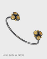 Alma Cuff/Bangle - Citrine - Solid Gold & Black Silver