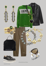 Valentina - Florentine Heart Locket - Black & Gold