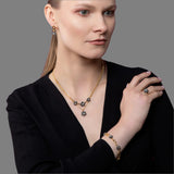 Mini Ophelia Bracelet - 18ct Solid Gold, Black Silver & Diamonds