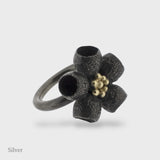 Ophelia Gumnut Flower Ring - Black Gold