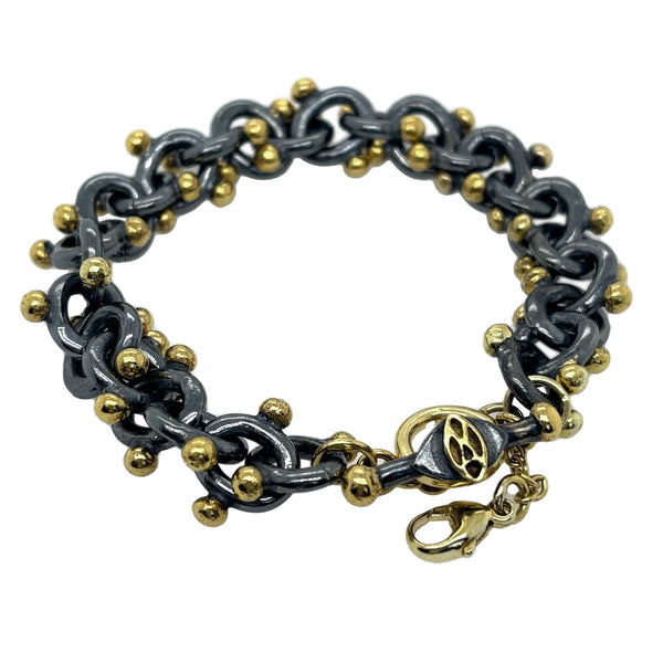 Enriqueta Bracelet - 18ct Solid Gold & Black Silver