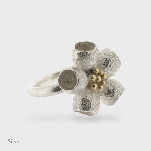 Ophelia Gumnut Flower Ring - Silver