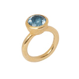 Behrianna Cocktail Ring - 10mm Blue Topaz  - Solid Gold