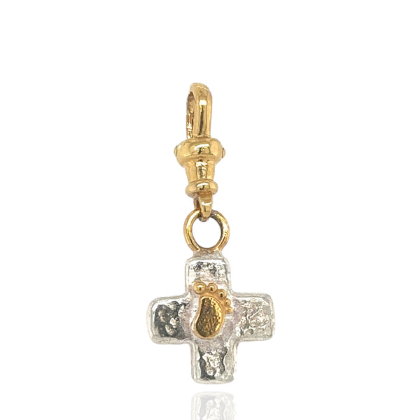 Beamus Baby Foot Cross Charm