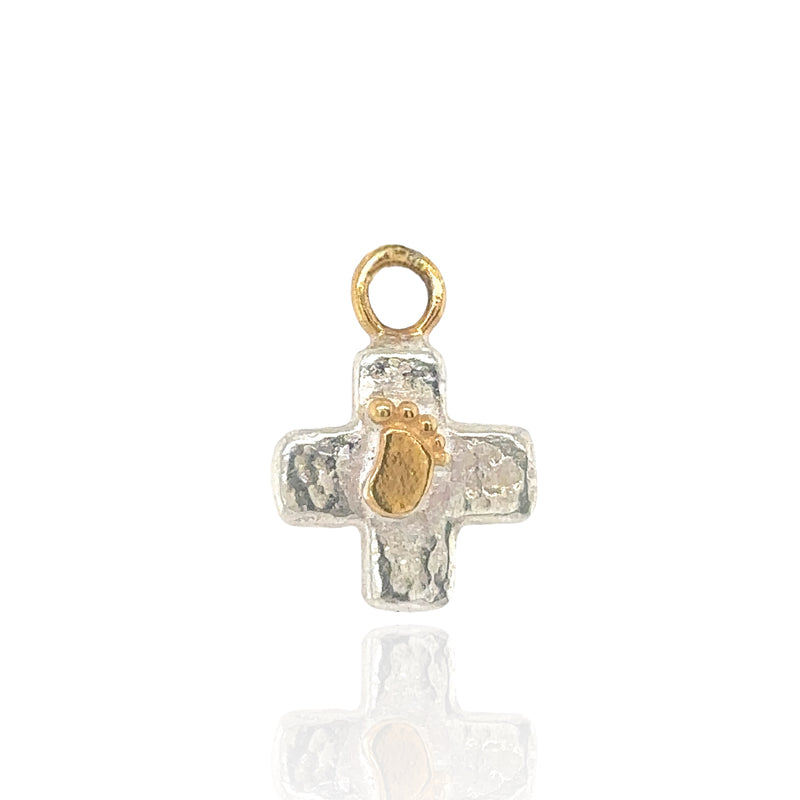 Beamus Baby Foot Cross Charm