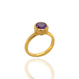 Behrianna Cocktail Ring - 7.5 mm - Amethyst - Gold
