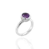 Behrianna Cocktail Ring - 7.5 mm - Amethyst- Silver