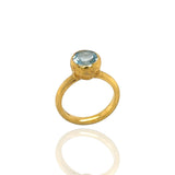 Behrianna Cocktail Ring - 7.5 mm - Sky Blue Topaz -  9ct, 14ct & 18ct Gold