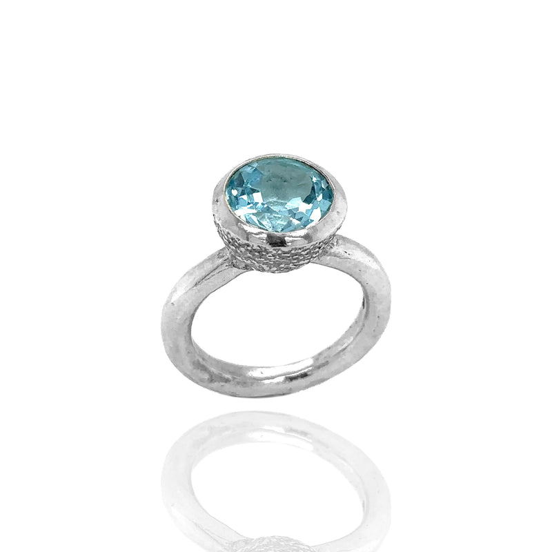 Behrianna Cocktail Ring - Blue Topaz  - Silver
