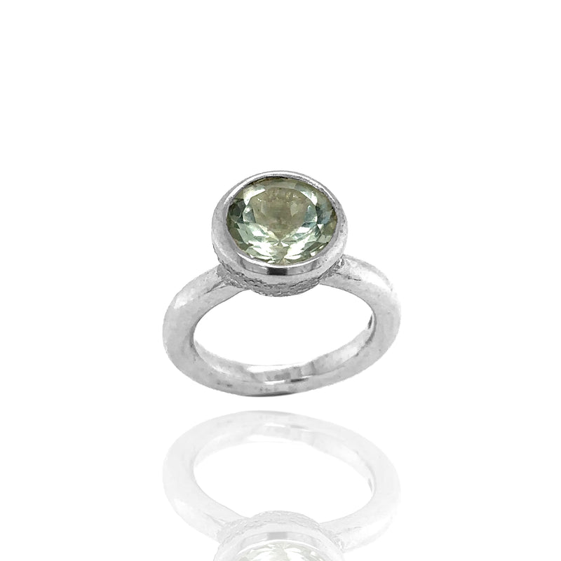 Behrianna Cocktail Ring - Green Amethyst - Silver