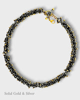 Enriqueta Chain-Necklace - 18ct Solid Gold & Black Silver