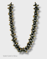 Enriqueta Chain-Necklace - 18ct Solid Gold & Black Silver