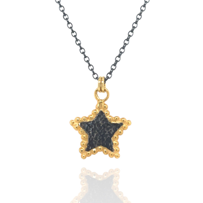 Hespe Star Pendant - Black & Gold