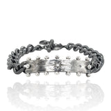 Vinci Identity Bracelet - Black Silver & Diamonds