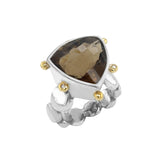 Lucy III Cocktail Ring - Smoky Quartz - 18ct Gold, Silver & Diamonds