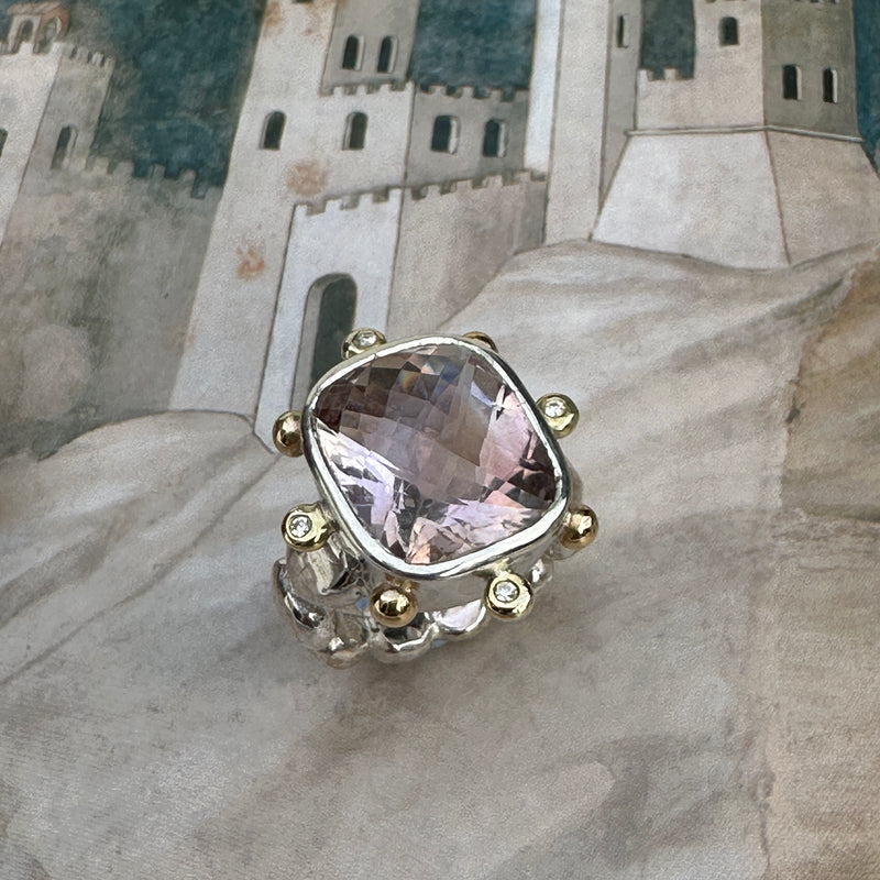 Lucy II Cocktail Ring - Ametrine - 18ct Gold, Silver & Diamonds