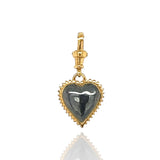 Lulu Heart Charm - Black & Gold