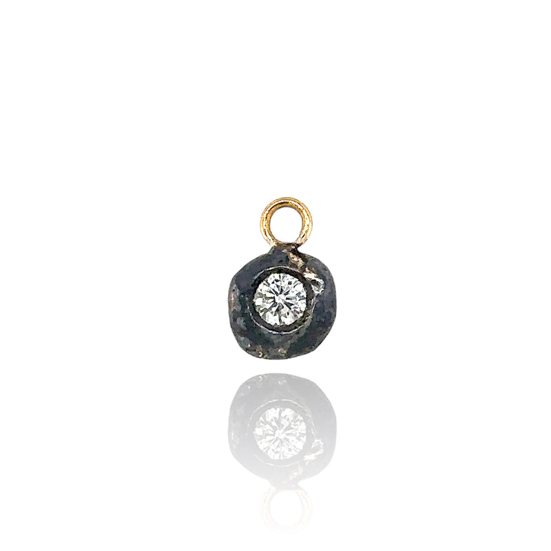 Mimi Diamond Drop - 18ct Solid Gold & Black Silver