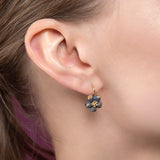 Mini Ophelia Drop Earrings - Citrine - Black & Gold