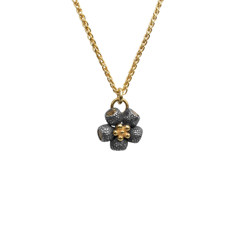 Mini Ophelia Pendant - Citrine - Black & Gold