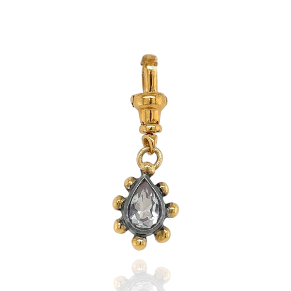 Rimini Charm - White Topaz - Black & Gold