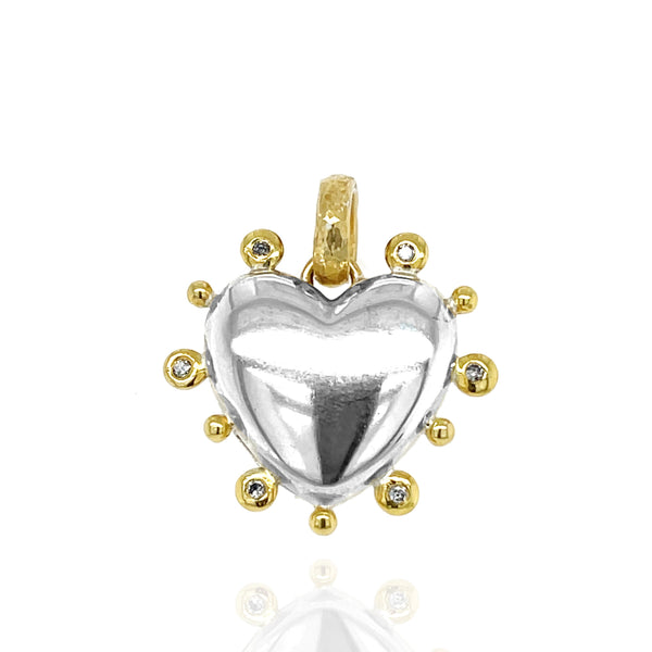 Valentina - Florentine Heart Locket - Silver - on Silver Handmade Chain