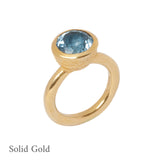 Behrianna Cocktail Ring - 10mm Blue Topaz  - Solid Gold