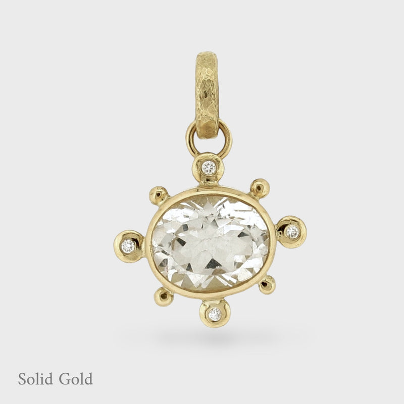 Alanna Pendant - 18ct Solid Gold - Topaz & Diamonds