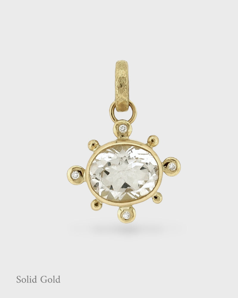 Alanna Pendant - 18ct Solid Gold - Topaz & Diamonds