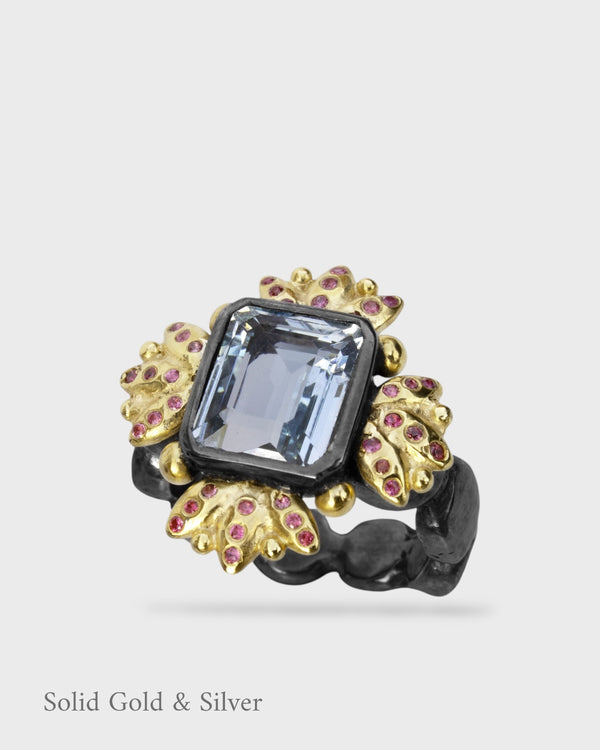 Antoinette Regal Ring - Pink Sapphires & Blue Topaz