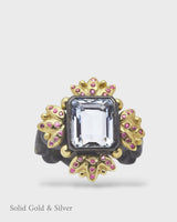 Antoinette Regal Ring - Pink Sapphires & Blue Topaz