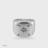 Atlas Signet Ring - North Star & Diamonds