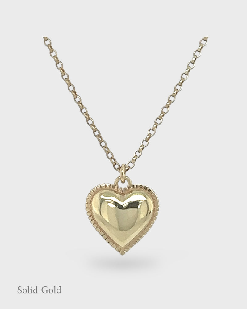 Aura Heart Pendant - Solid Gold