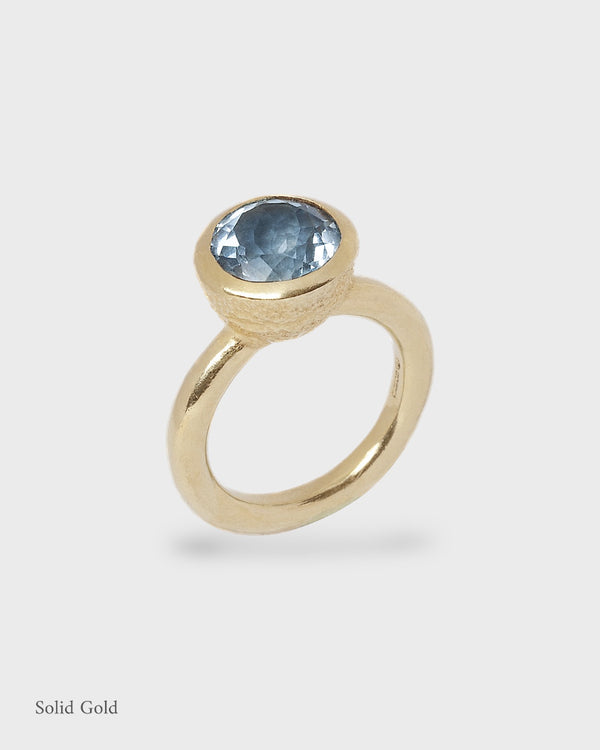 Behrianna Cocktail Ring - 10mm Blue Topaz  - Solid Gold - More Options Available