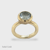 Behrianna Cocktail Ring - 10mm Blue Topaz  - Solid Gold